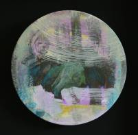 Beobachtungsfragen, Acryl auf Malplatte, Durchmesser 15cm, 2019